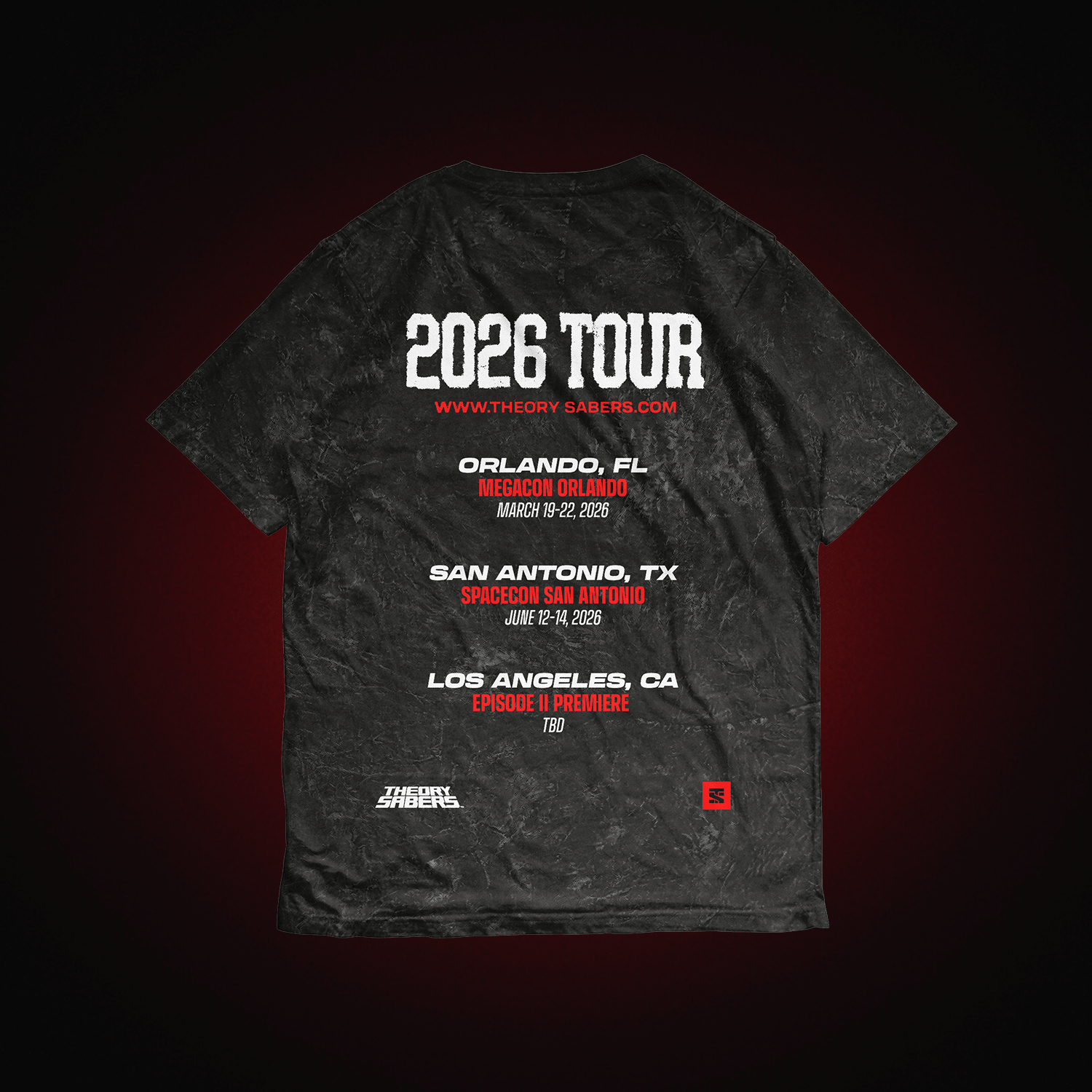 2026 Tour T-Shirt Black - Theory Sabers
