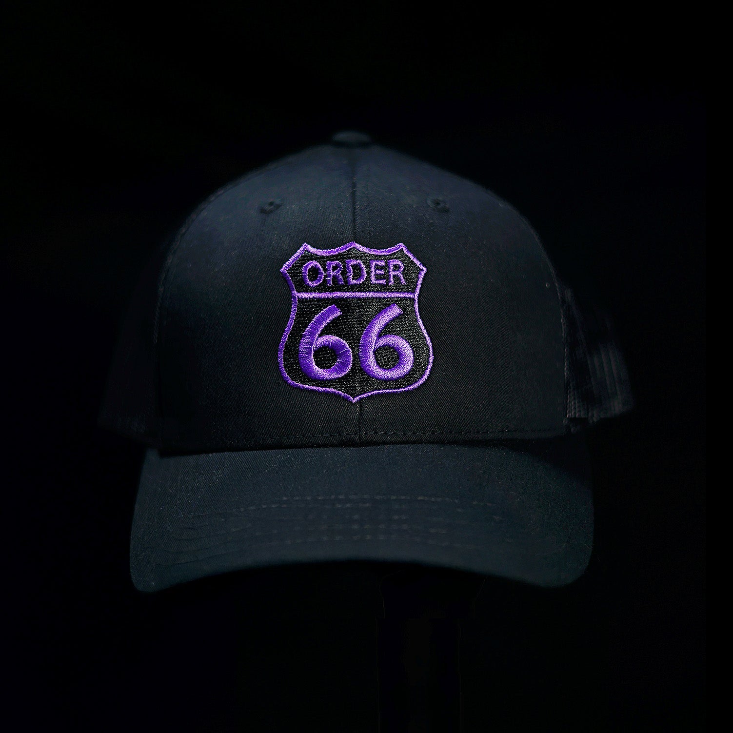 Order 66 Hat Modern with Purple Logo