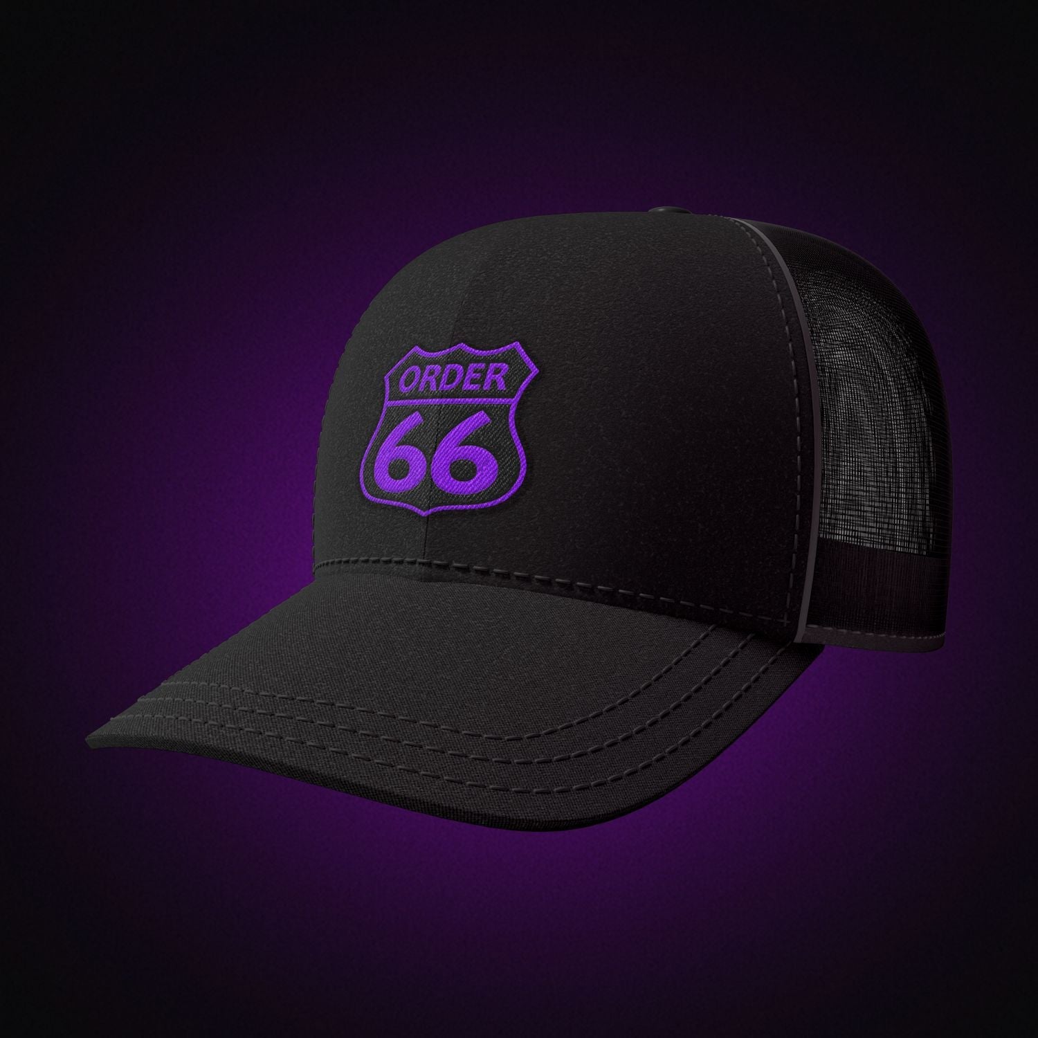 Order 66 Hat Modern with Purple Logo - Theory Sabers